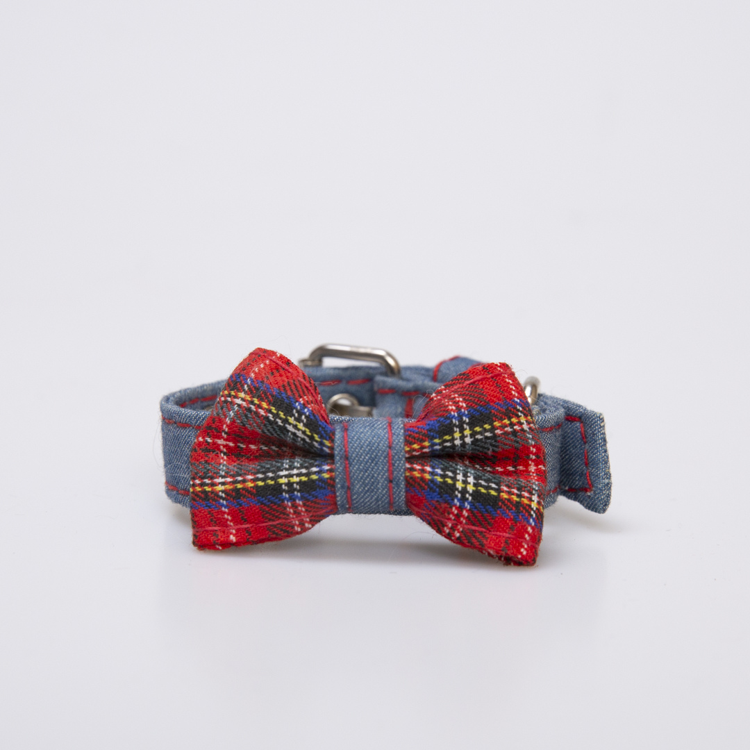 COLLAR PARA PERRO JEAN Y LAZO ESCOCÉS - Imagen 2